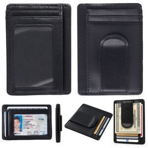 Alpine Swiss Mens RFID Safe Money Clip Minimalist Wallet ID Window Card Holder